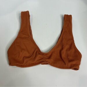 Aerie scoop neck bikini top orange/rust ribbed women’s‎ size XXS summer beach